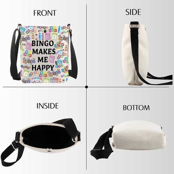 Durable Waterproof Bingo Lover Crossbody Bag - Ideal for Daily Essentials - Picture 3 of 7